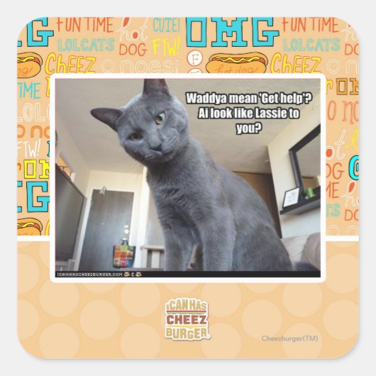 Sticker Carré Wadya veut dire "Obtenez de l'aide" ? (Devant)