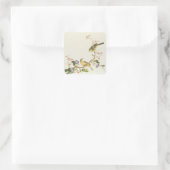 Sticker Carré Wagtail jaune avec tête bleue (Sac)