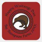 Sticker Carré Waitangi Day Modifier le texte Nouvelle-Zélande (Devant)