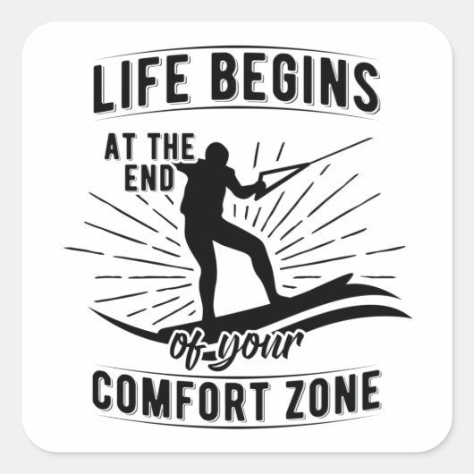 Sticker Carré Wakeboard | Waterski Wakeboard Cadeaux de mer (Devant)