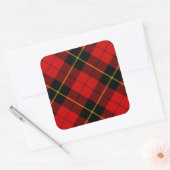 Sticker Carré Wallace tartan rouge noir plaid (Enveloppe)