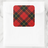 Sticker Carré Wallace tartan rouge noir plaid (Sac)