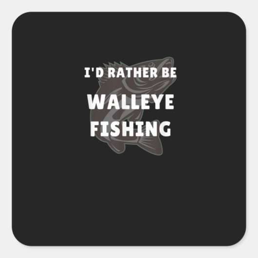 Sticker Carré Walleye Fishing Walleye Drôle Fisher Men Walleye (Devant)