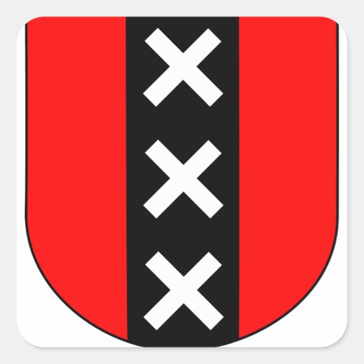 Sticker Carré Wapen Amsterdam, Pays-Bas (Devant)