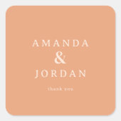 Sticker Carré Warm Peach Minimalist Gratitude (Devant)