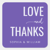 Sticker Carré Warm Purple Typographic Gratitude (Devant)