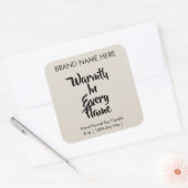 Sticker Carré Warmth in Every Flame | Modern Candle Labels (Enveloppe)
