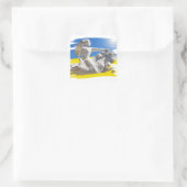 Sticker Carré Warrior Ukraine Président Zelenskyy & Drapeau (Sac)