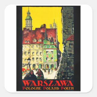 Sticker Carré Warszawa - Pologne - Vintage voyage