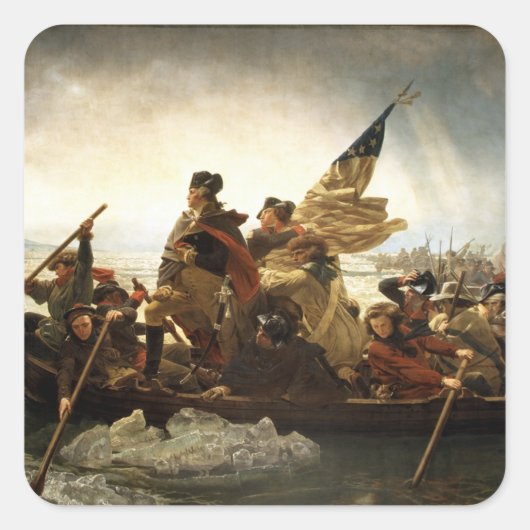 Sticker Carré Washington Crossing the Delaware - 1851 (Devant)