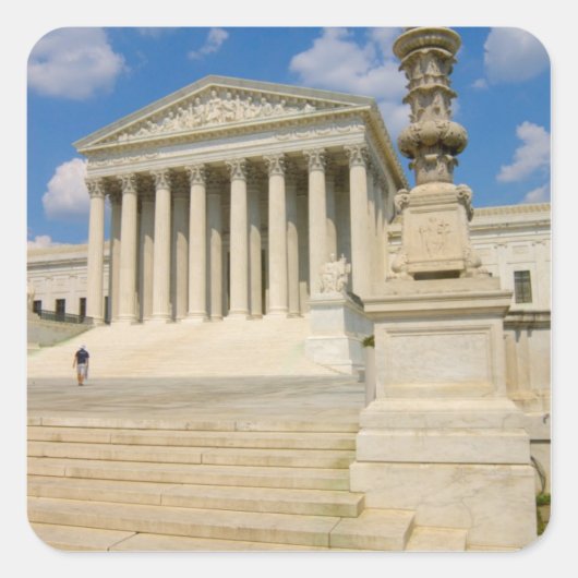 Sticker Carré Washington, DC, Palais de la Cour suprême (Devant)