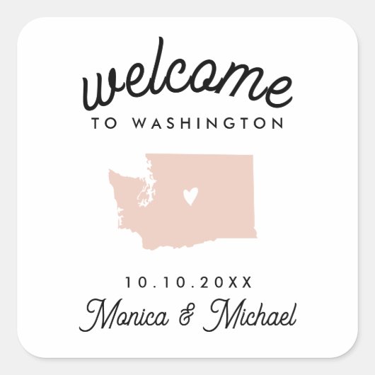 Sticker Carré WASHINGTON Destination Mariage N'IMPORTE QUELLE CO (Devant)