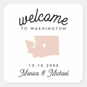 Sticker Carré WASHINGTON Destination Mariage N'IMPORTE QUELLE CO