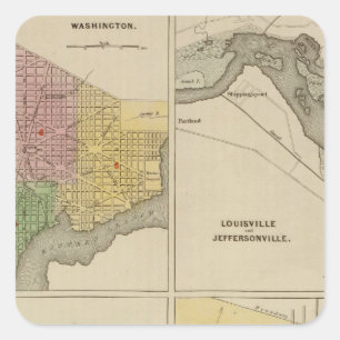 Sticker Carré Washington Louisville et Jeffersonville