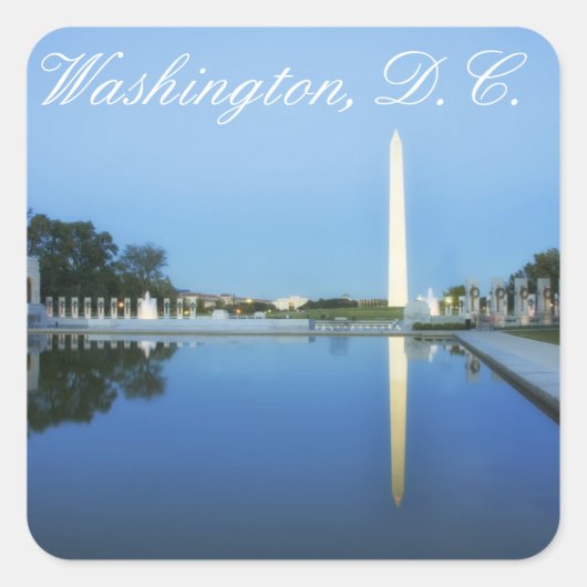 Sticker Carré Washington Monument, Reflect Pool, Washington (Devant)