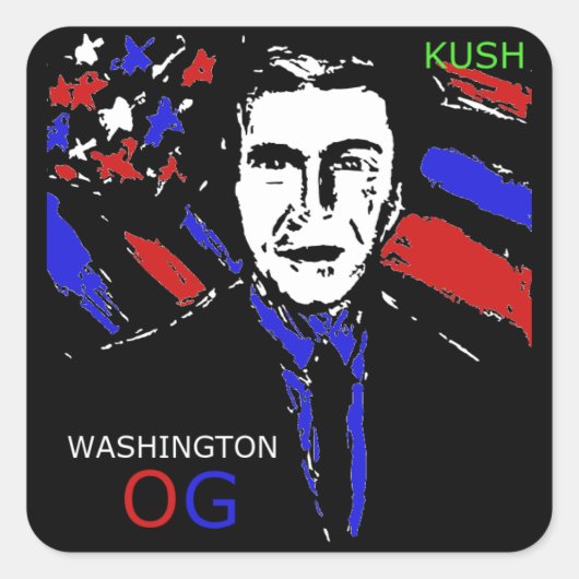 STICKER CARRÉ WASHINGTON OG KUSH (Devant)