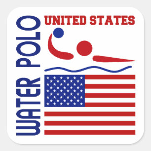Sticker Carré Water Polo États-Unis