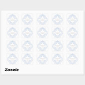 Sticker Carré  watercolor blue crest wedding (Feuille)