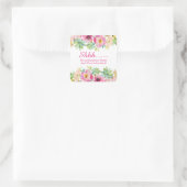 Sticker Carré Watercolor Floral Surprise Party (Sac)