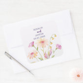 Sticker Carré watercolor flower editable Invitation  (Enveloppe)