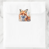 Sticker Carré Watercolor Fox Portrait (Sac)