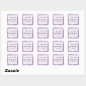 Sticker Carré Watercolor Lavender mariage merci (Feuille)