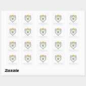 Sticker Carré Watercolor Mardi Gras Monogram Crest (Feuille)