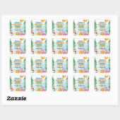 Sticker Carré Watercolor Summer Beach Party (Feuille)