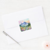 Sticker Carré Watercolor Summer Mountain (Enveloppe)