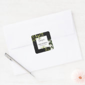 Sticker Carré Watercolor White Snowdrops et Laurel Damask (Enveloppe)