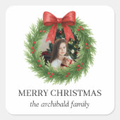 Sticker Carré Watercolor Wirath Photo Noël moderne (Devant)
