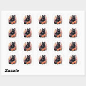 Sticker Carré Watercolour Black Cat (Feuille)