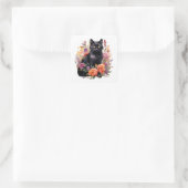 Sticker Carré Watercolour Black Cat (Sac)