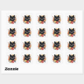 Sticker Carré Watercolour Black Cat (Feuille)