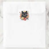 Sticker Carré Watercolour Black Cat (Sac)