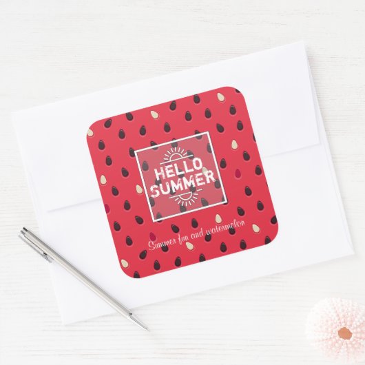 Sticker Carré Watermelon Pattern | Personalized (Enveloppe)