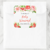 Sticker Carré Watermelon Pomegranate Baby Shower Bookplate (Sac)