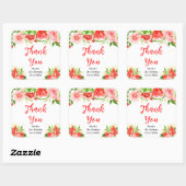 Sticker Carré Watermelon Pomegranate Birthday Thank You (Feuille)