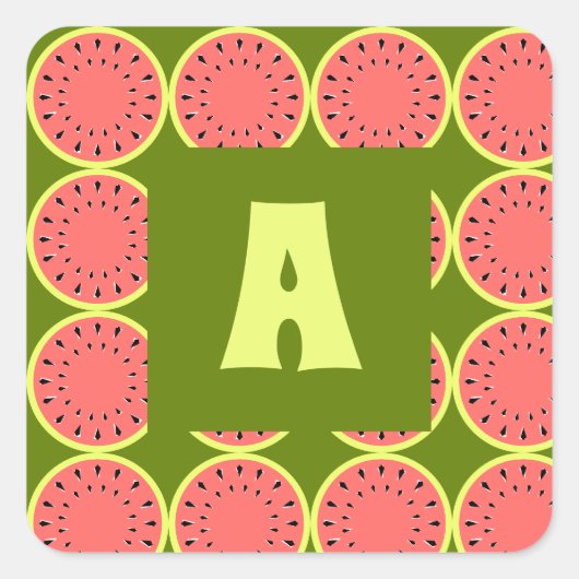 Sticker Carré Watermelon rose Multi Monogramme (Devant)
