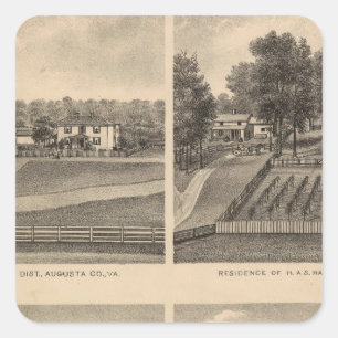 Sticker Carré Waynesboro, le comté d'Augusta