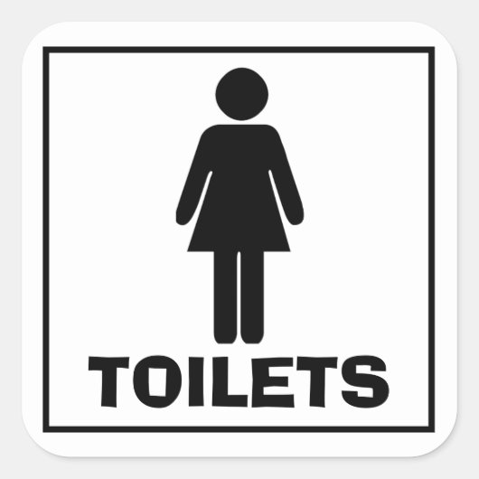 Sticker Carré WC pour femmes (Devant)
