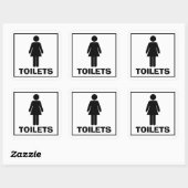 Sticker Carré WC pour femmes (Feuille)