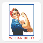 Sticker Carré We Can Do It Rosie the Riveter Women Power WWII (Devant)