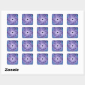 Sticker Carré Web | Violet et bleu Fractal Art (Feuille)