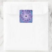 Sticker Carré Web | Violet et bleu Fractal Art (Sac)