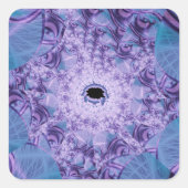 Sticker Carré Web | Violet et bleu Fractal Art (Devant)