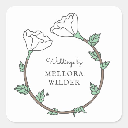 Sticker Carré Wedding planner Blossom Bague Carte de visite clas (Devant)