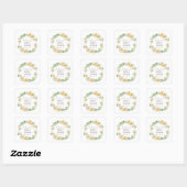 Sticker Carré Wedding shower de la jonquette blanche et jaune (Feuille)