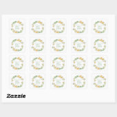 Sticker Carré Wedding shower nuptiale blanc et jaune (Feuille)