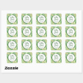Sticker Carré Wedding shower tropical Feuille vert (Feuille)